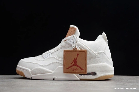 Tag) AO2571 Levi's Jordan (Levi's White AO2571 Air 4 Retro 100 100 0308